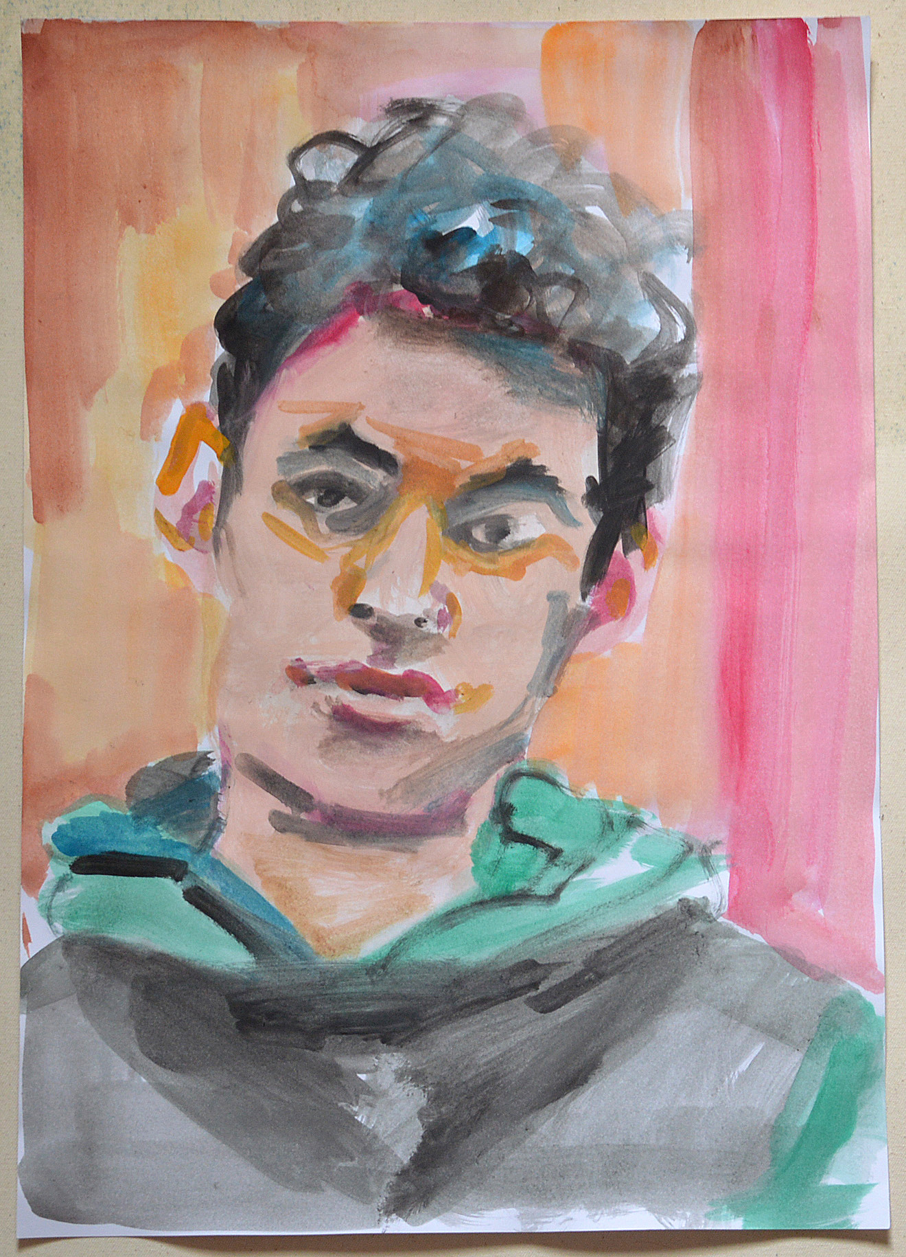 Portraits | Lukas | watercolor on paper | 40×30 | 2019_Jule Sonnentag